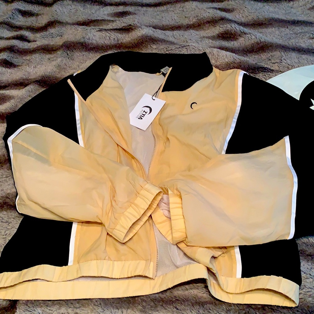 Black and Tan block zipper jacket